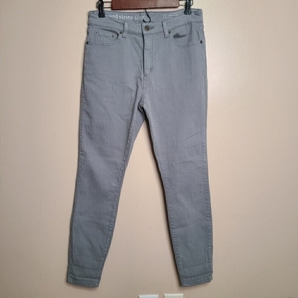 Vineyard Vines High Rise 5 Pocket Denim Skinny Jeans Gray Size 4